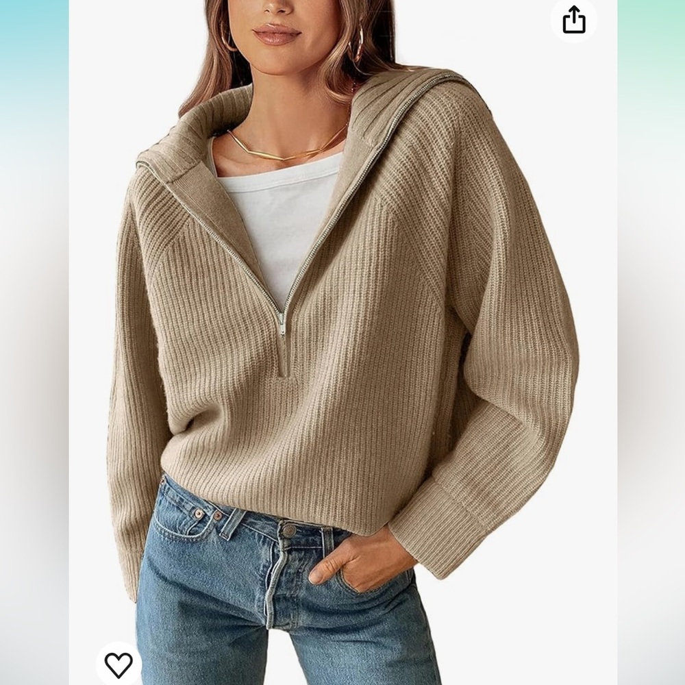 Tan Half Zip Sweater - Amazon